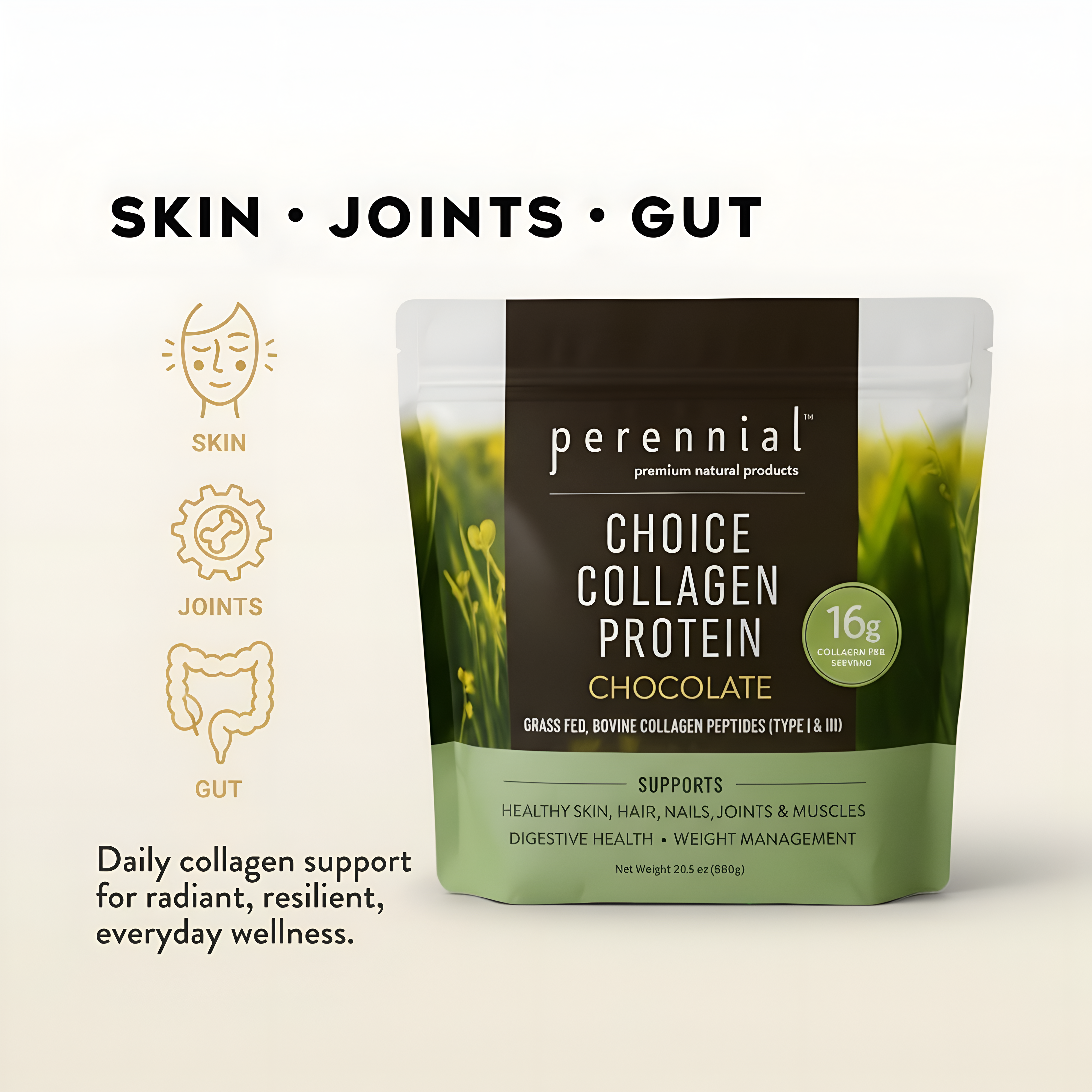 Collagen Peptides for Skin, Joints & Gut — Chocolate | Perennial