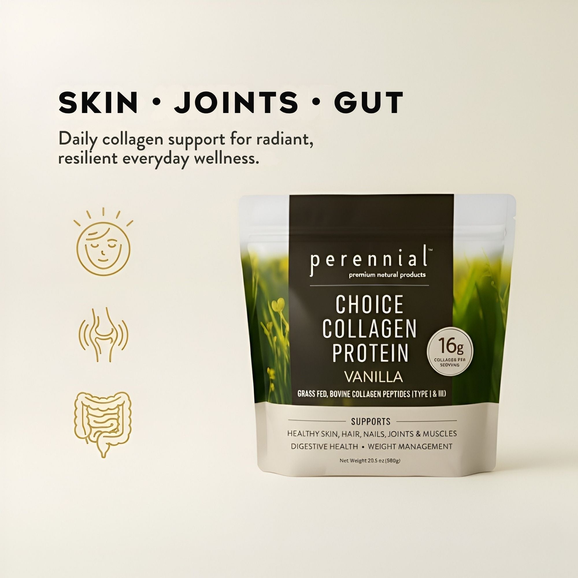 Collagen Peptides for Skin, Joints & Gut —  Vanilla | Perennial