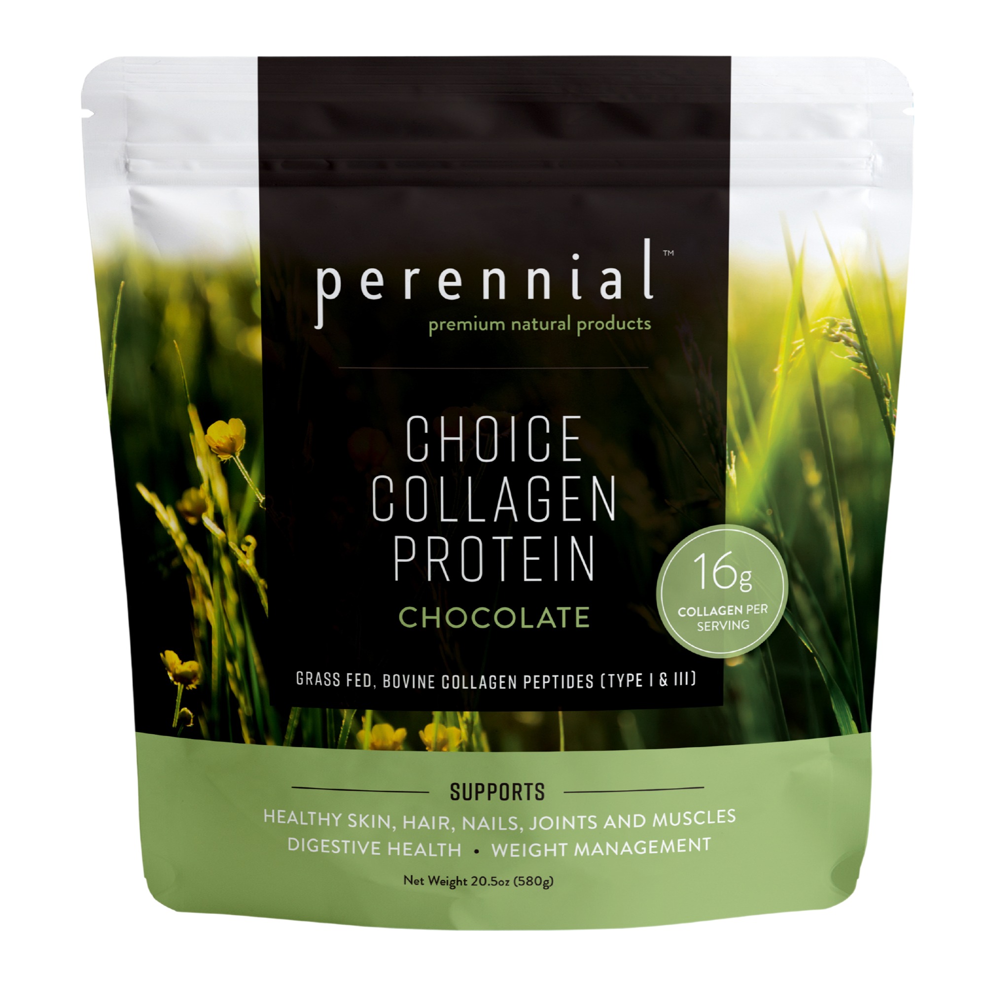 Choice Collagen Protein: Chocolate - Perennial Life Natural Collagen Protein (NOW in Pouches)