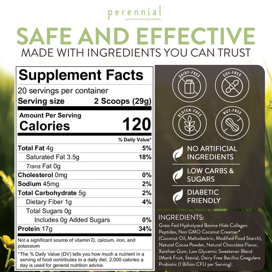 Choice Collagen Peptides – Chocolate Flavor (16g Collagen, 17g Protein)