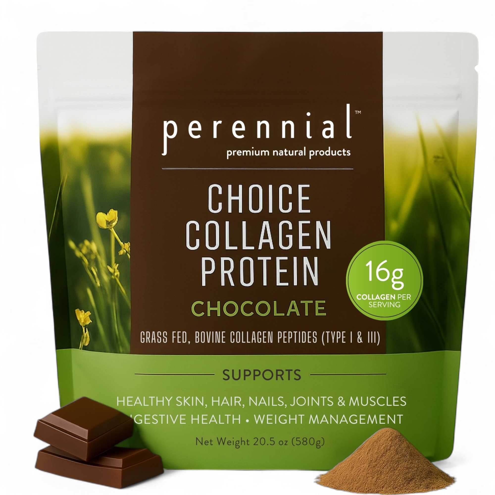 Choice Collagen Peptides – Chocolate Flavor (16g Collagen, 17g Protein)