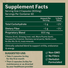 Load image into Gallery viewer, Male Vitality Plus – Herbal Supplement for Men’s Wellness (120 Capsules)
